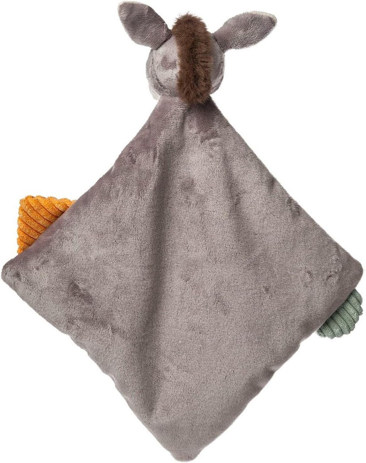 Taggies Charcter Blanket Plush Soft Snuggle Toy w/Tags, 12-Inches, Dusty Donkey