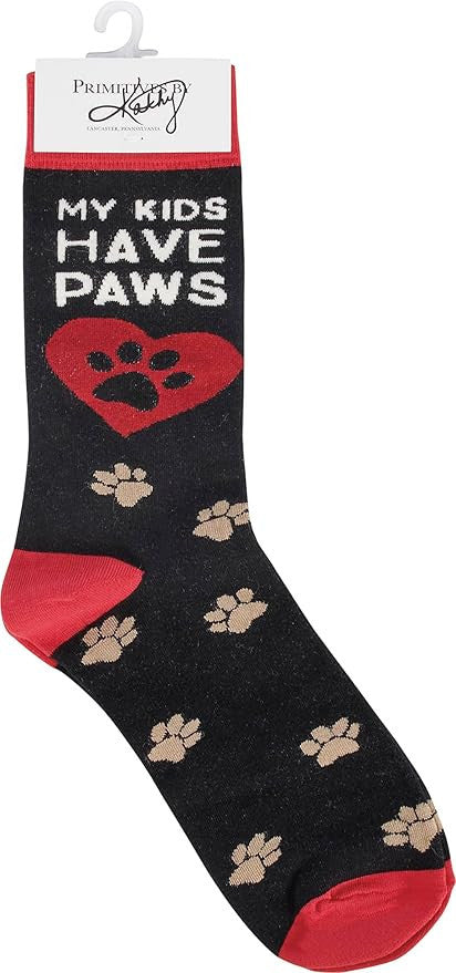 Primitives by Kathy - My Kids Have Paws Unisex Socks, One Size
