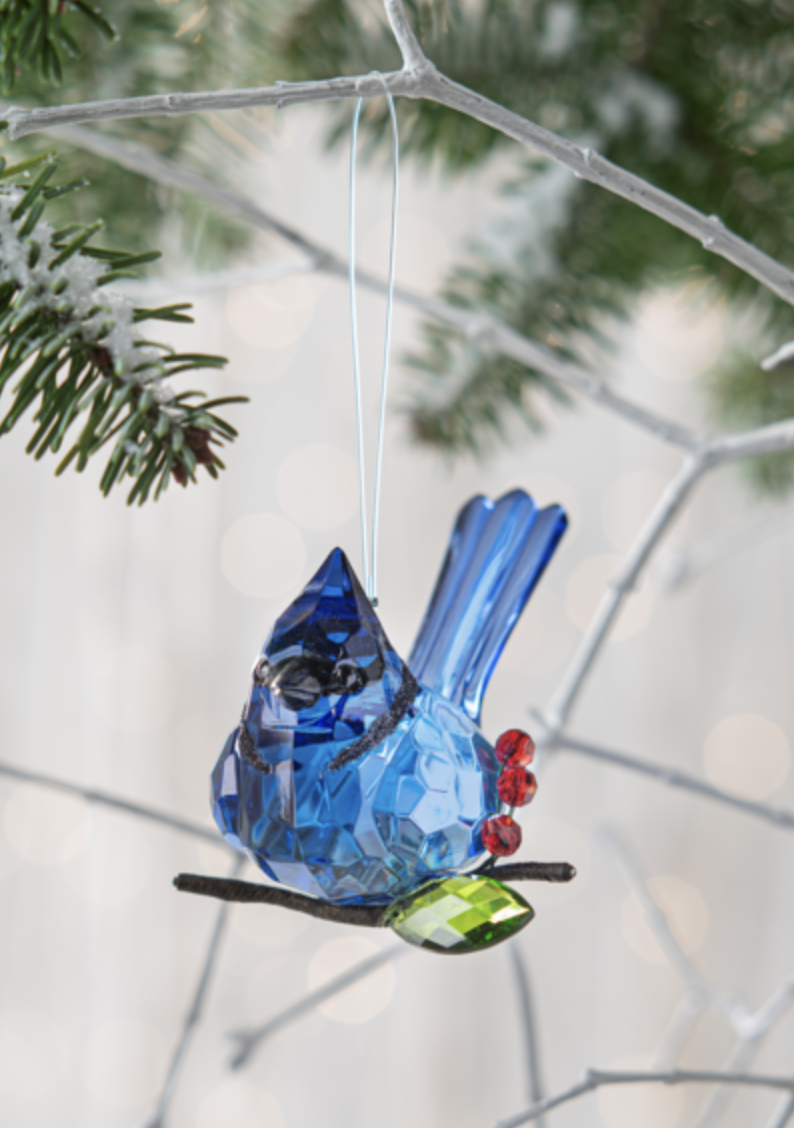 Crystal Expressions Ganz Elegant Berry Blue Jay Ornament, ACRYX-288, 4"