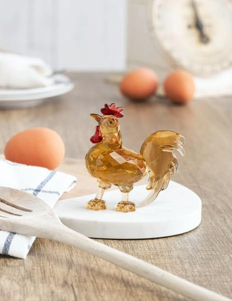 Ganz Crystal Expressions Decorative Rooster Figurine, Faceted Design, 3.5" high