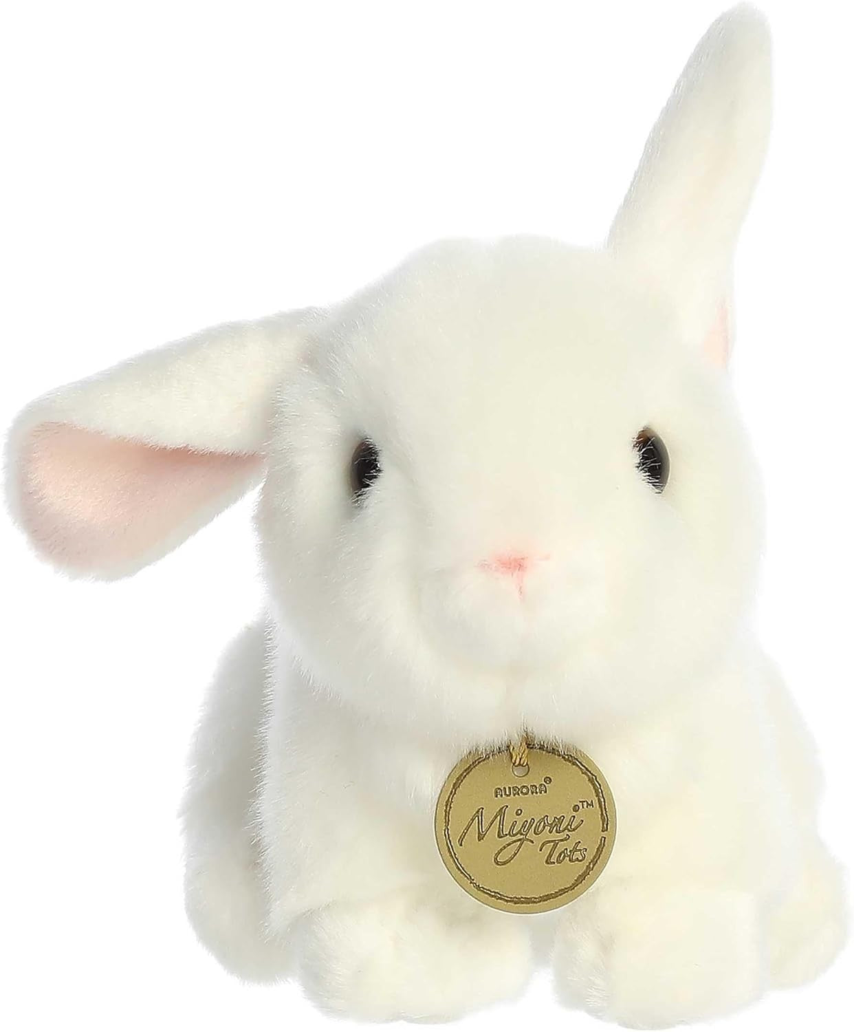Aurora® Adorable Miyoni® Tots Playful Baby Bunny Stuffed Animal- White 8 Inches
