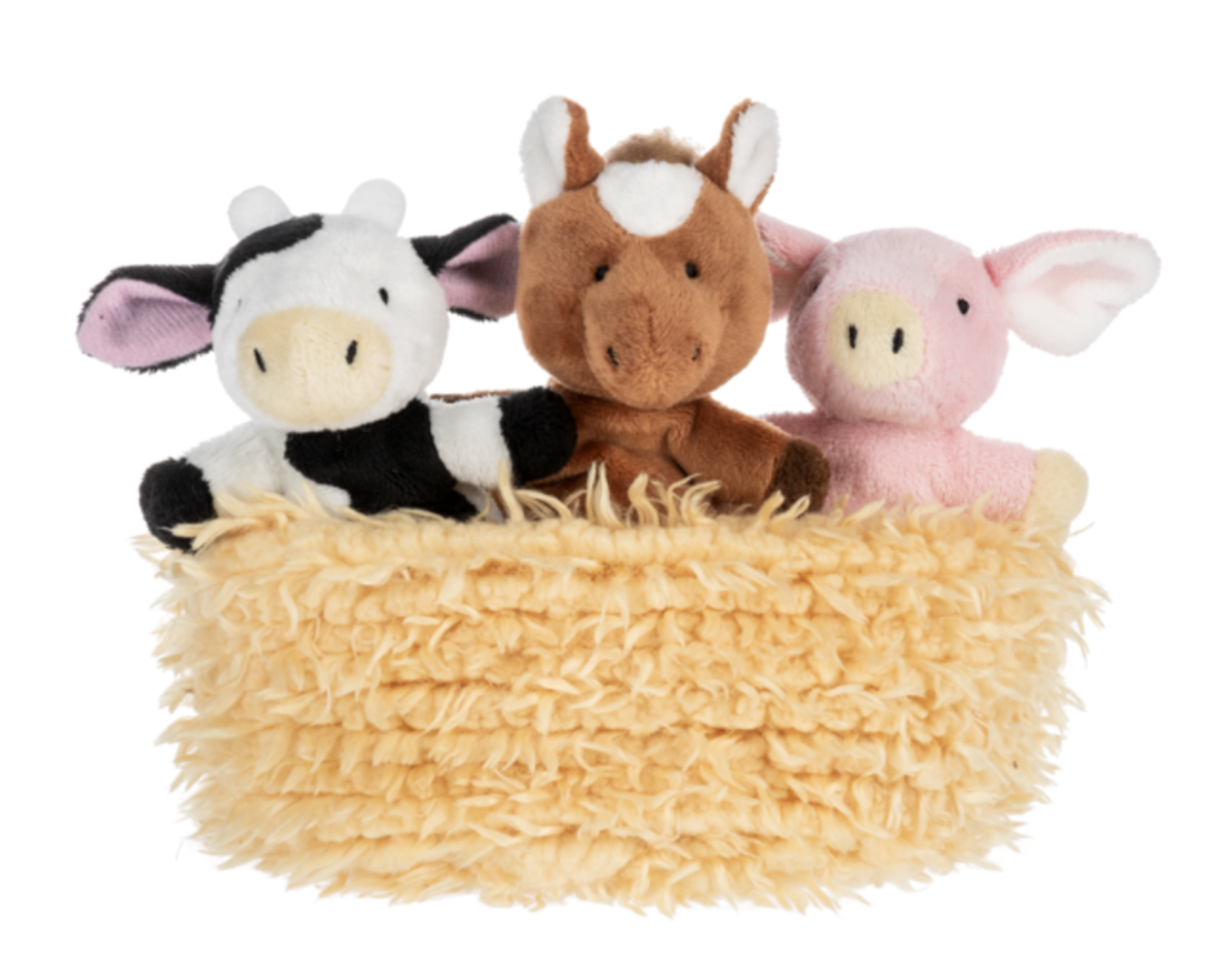 Baby Ganz Farm Cow, Pig, Horse Learn & Play Peekaboo & Counting Plush, 4-Pc Set