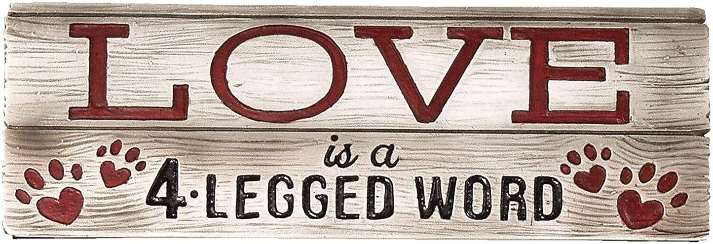 Spoontiques Love is a 4 Legged Word Decorative Sign, 7.75"