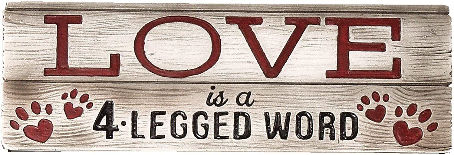 Spoontiques Love is a 4 Legged Word Decorative Sign, 7.75"