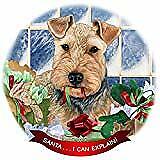 Welsh Terrier Blue/Tan Dog Porcelain Ornament Pet Gift 'Santa. I Can Explain!'