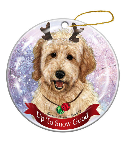 Holiday Pet Gifts Goldendoodle Dog Porcelain Christmas Ornament