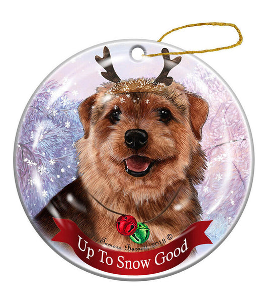 Holiday Pet Gifts Norfolk Terrier Grizzle Dog Porcelain Christmas Ornament