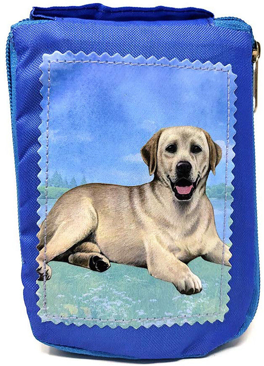 Labrador, Yellow Lying Foldable Tote Bag-Waterproof - Zippered Market Tote