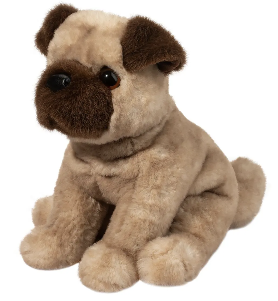 Douglas Toys Milo Tan Pug Plush Stuffed Animal Toy, 9" sitting