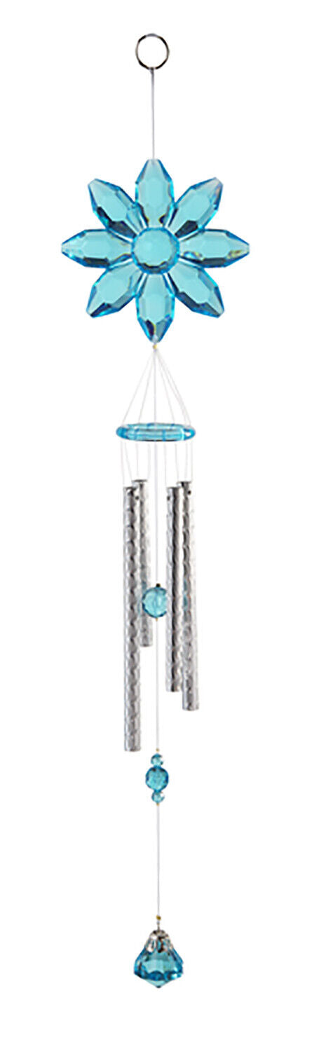 Ganz Crystal Expressions Acrylic Hanging Daisy Wind Chimes, Blue