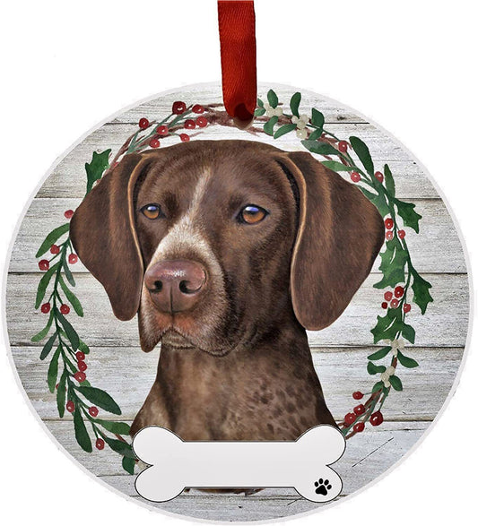 German Shorthaired - E&S Pets - DIY Personalizable, Ceramic Round Ornament