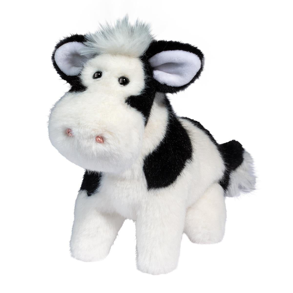 Douglas Toys Black and White Gladys Cow Muzzle Plush Stuffed Animal Toy, 9" long