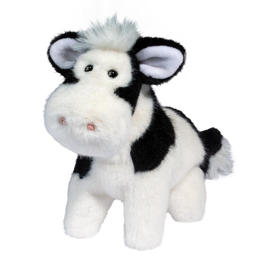 Douglas Toys Black and White Gladys Cow Muzzle Plush Stuffed Animal Toy, 9" long