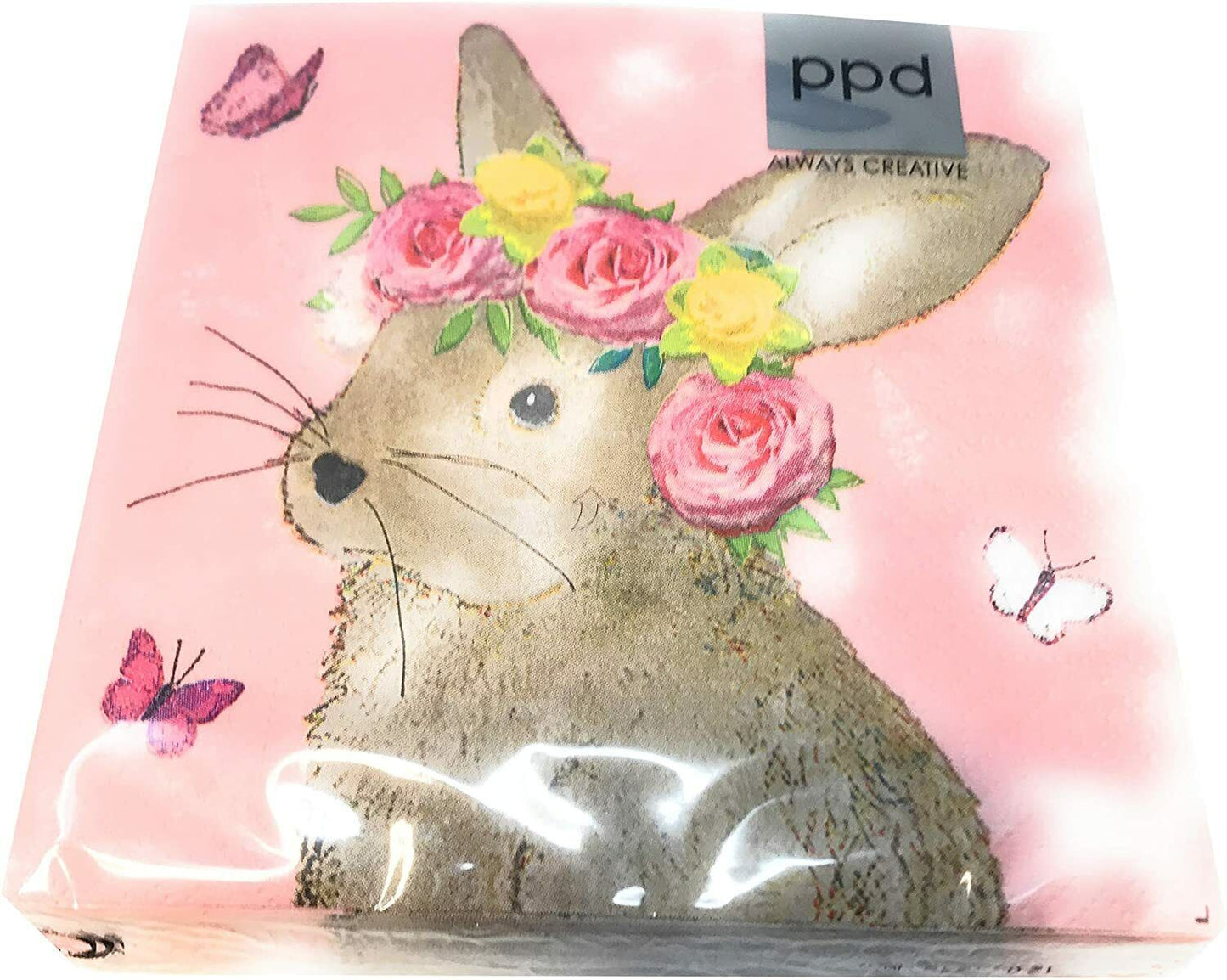 Paperproducts Design Easter Beauty Beverage Napkin, 5" x 5", Multicolor