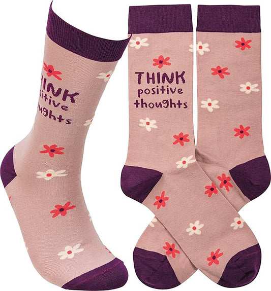 Primitives By Kathy Socks - Think Positive Thoughts, One Size, Unisex, 113868