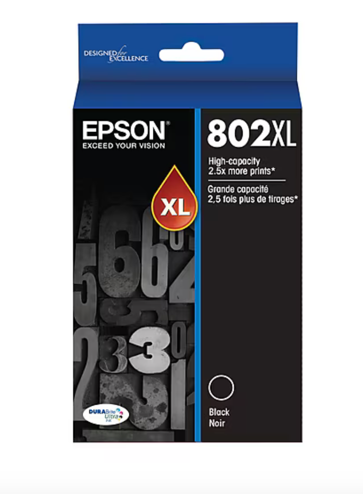Epson DURABrite 802XL (T802XL120-S) Ultra Black Ink Catridge