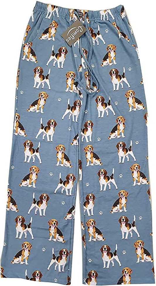 Beagle Unisex Lightweight Cotton Blend Pajama Bottoms- X-Large