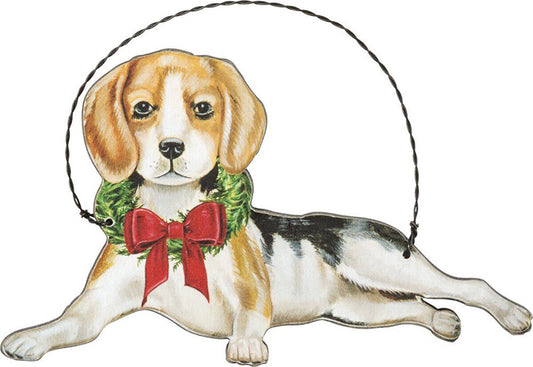Primitives By Kathy Beagle with Wreath Wooden Christmas Ornament