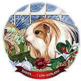 Guinea Pig Silkie Porcelain Ornament Pet Gift 'Santa. I Can Explain!'