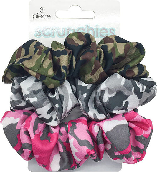 Spoontiques Camouflage Hair Scrunchies (3-Pack)