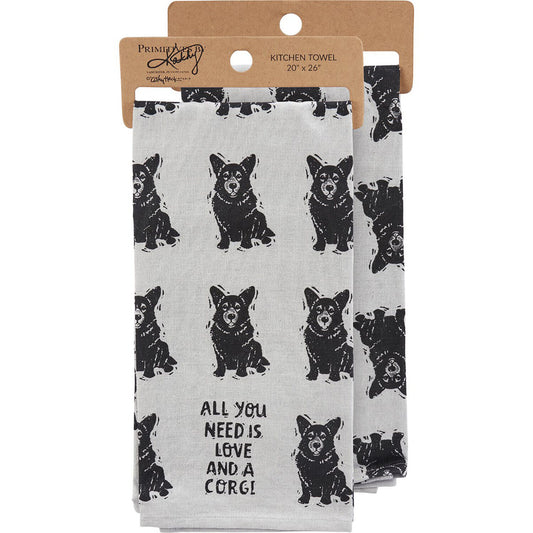 Primitives by Kathy Kitchen Towel - All You Need Is Love And A Corgi
