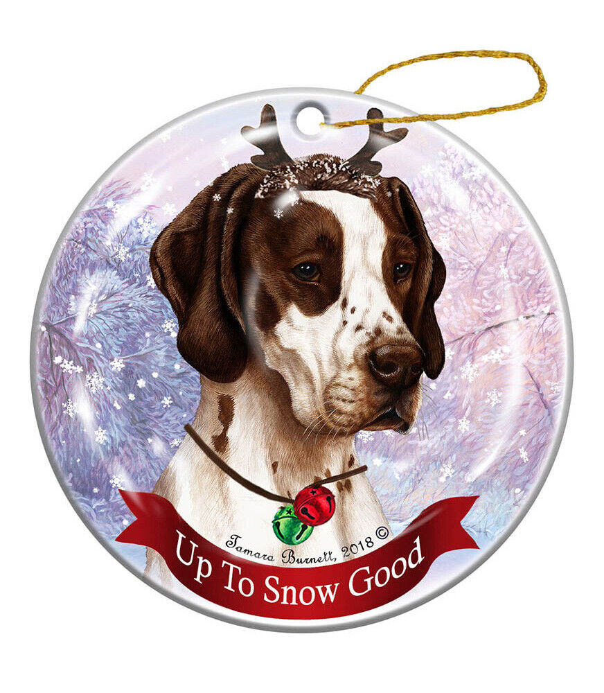 Holiday Pet Gifts Brown and White English Pointer Dog Porcelain Christmas
