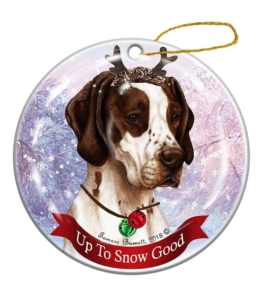 Holiday Pet Gifts Brown and White English Pointer Dog Porcelain Christmas