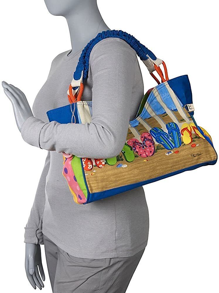 Sun 'N' Sand Coastal Flip Flop Tote by Paul Brent, 19" L x 13" H x 4" W