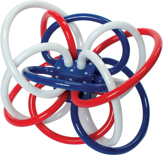 Manhattan Toy Red, White, and Blue Winkel Rattle and Teether Baby Toy