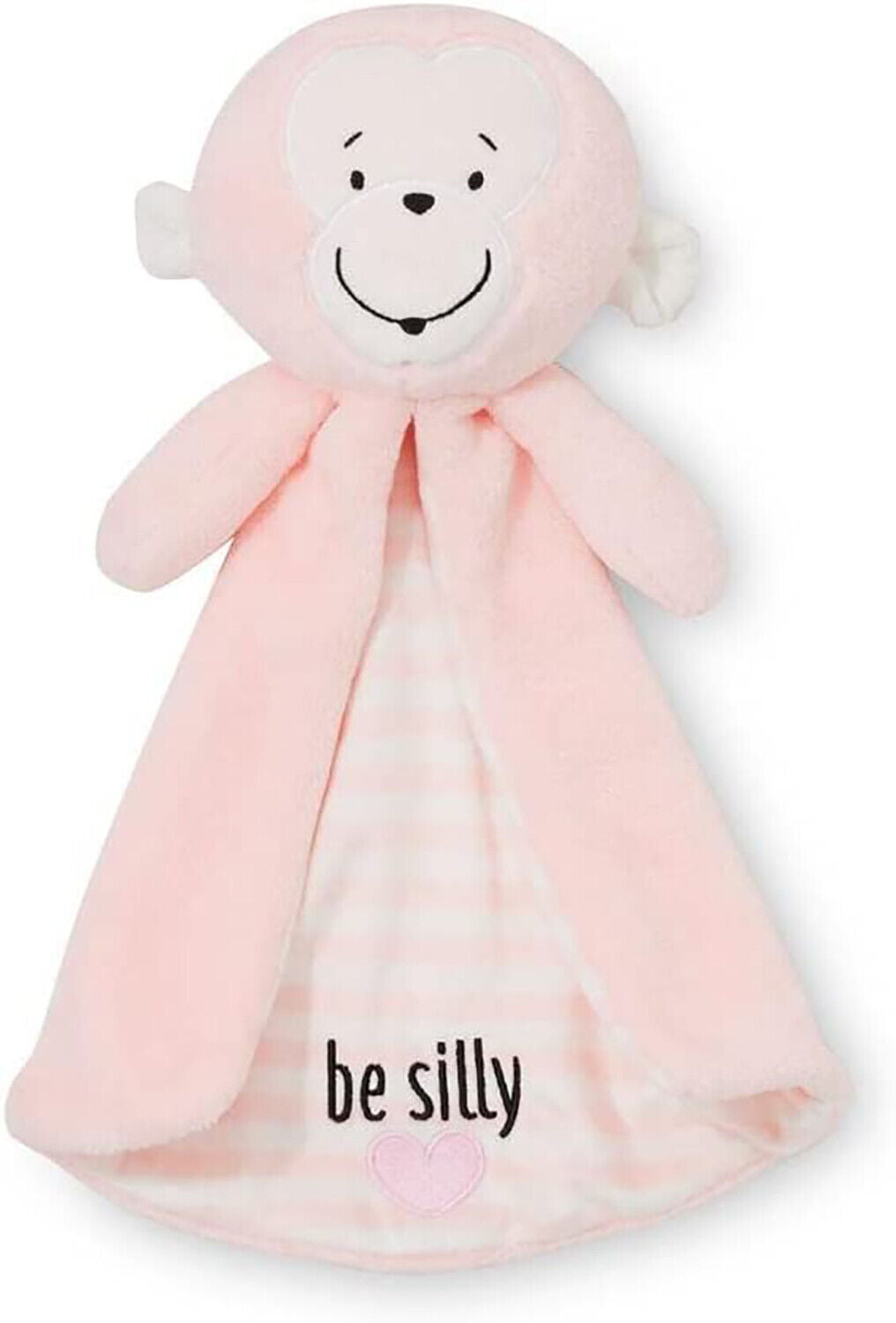 Izzy & Oliver Baby Infant Be Silly Pink Monkey Tag-a-Long Stuffed Animal Blanket