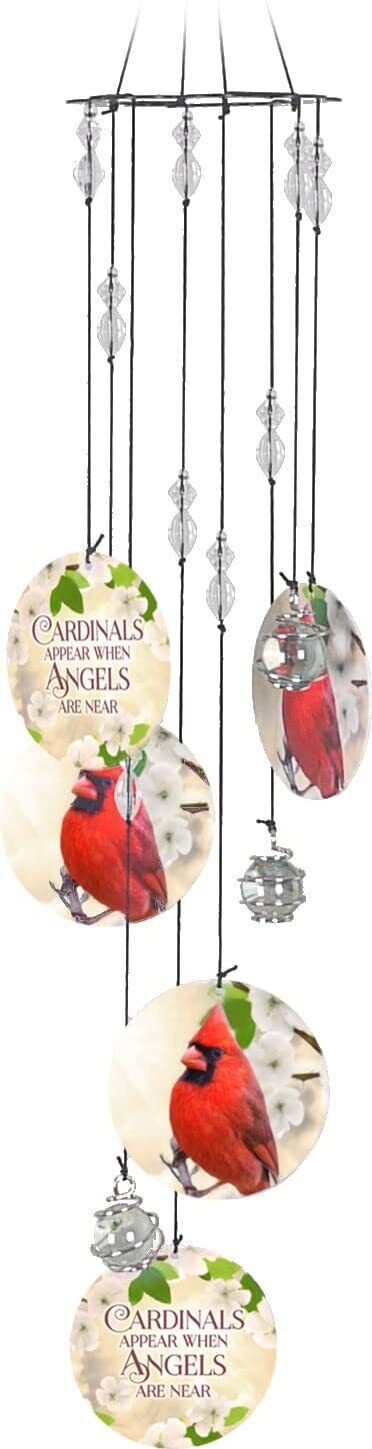 Spoontiques Decorative Chimes for Yard and Garden, Cardinal Memorial Wind Chime