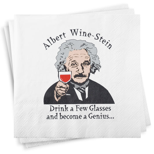 Chris's Stuff Wine Beverage Paper Napkins, Set of 25, Albert Wine-Stein