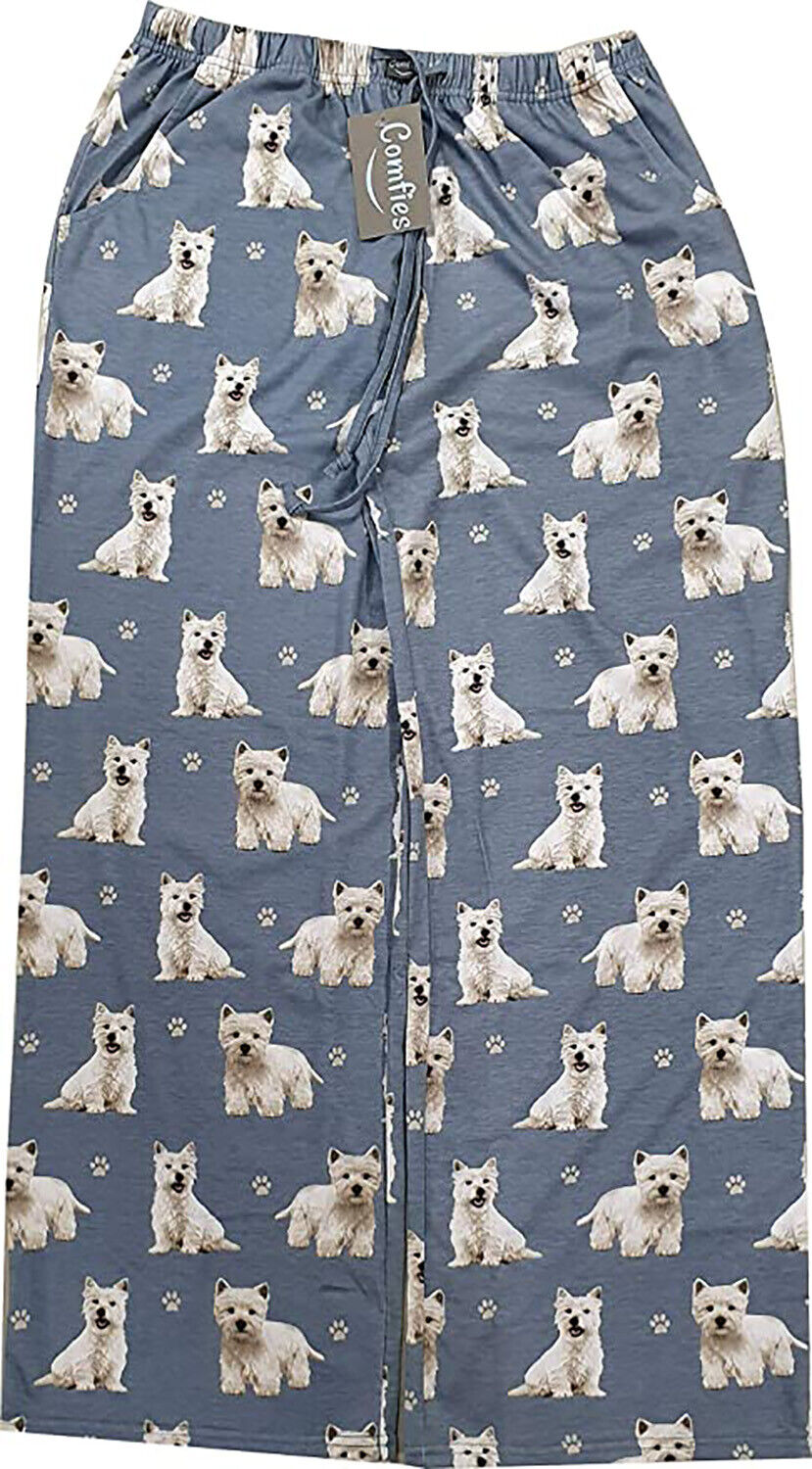 Westie Unisex Lightweight Cotton Blend Pajama Bottoms- X-Large