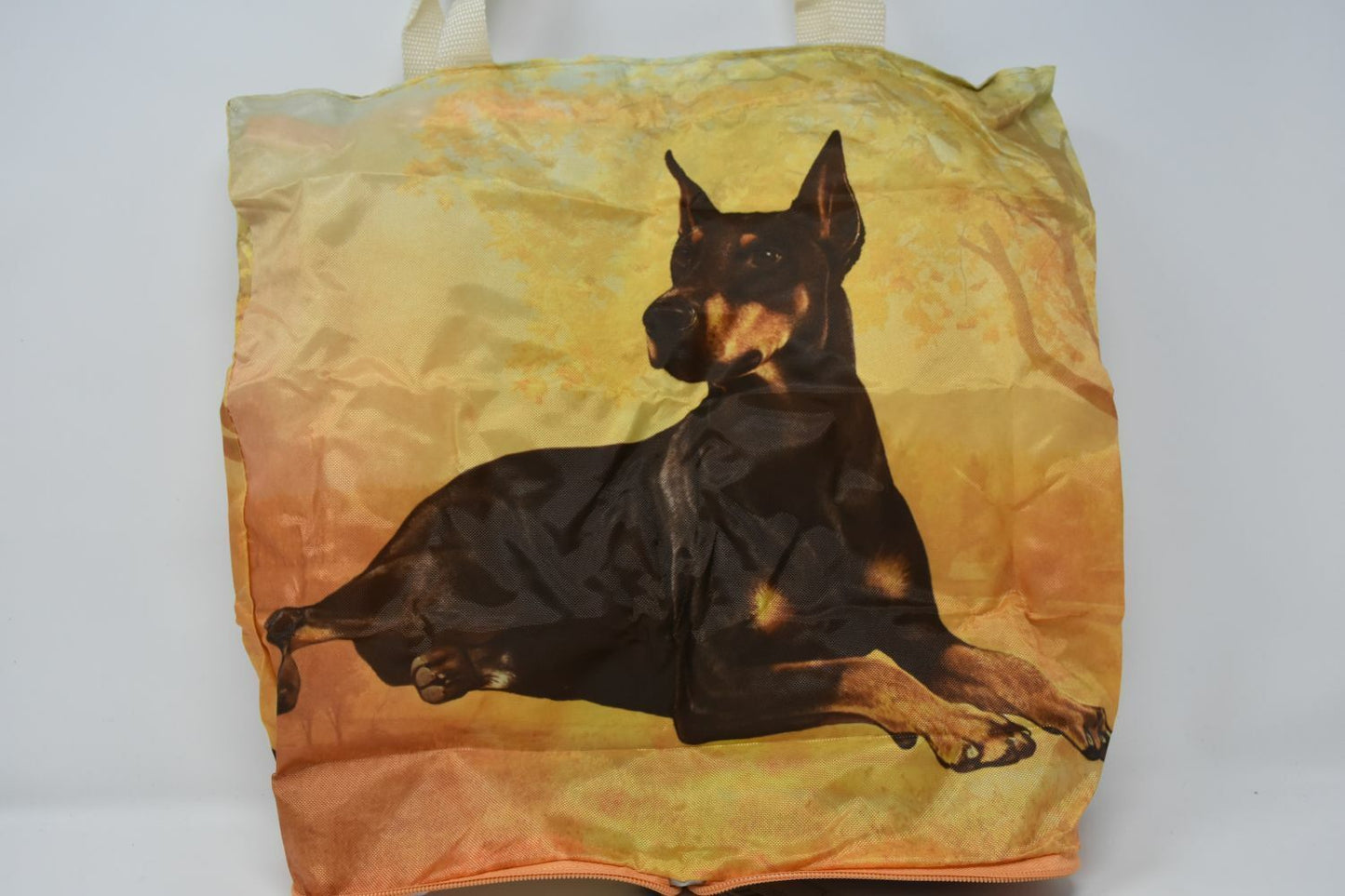 Doberman Foldable Tote Bag - Durable, Waterproof - Zippered Market Tote