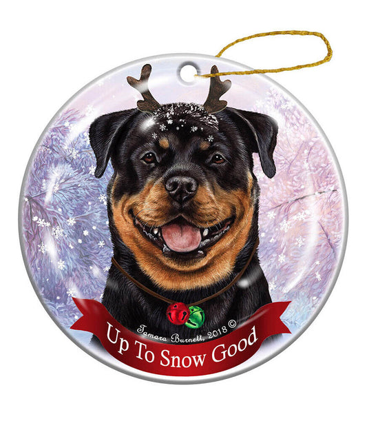 Holiday Pet Gifts Rottweiler Dog Porcelain Christmas Ornament