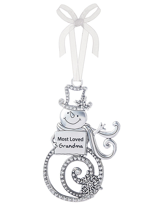 Ganz Ornament - Most Loved Grandma - Silver