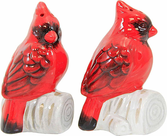 Ganz Cardinal Salt & Pepper Shaker Set, Ceramic. 3.75 Inches, Red, Set of 2