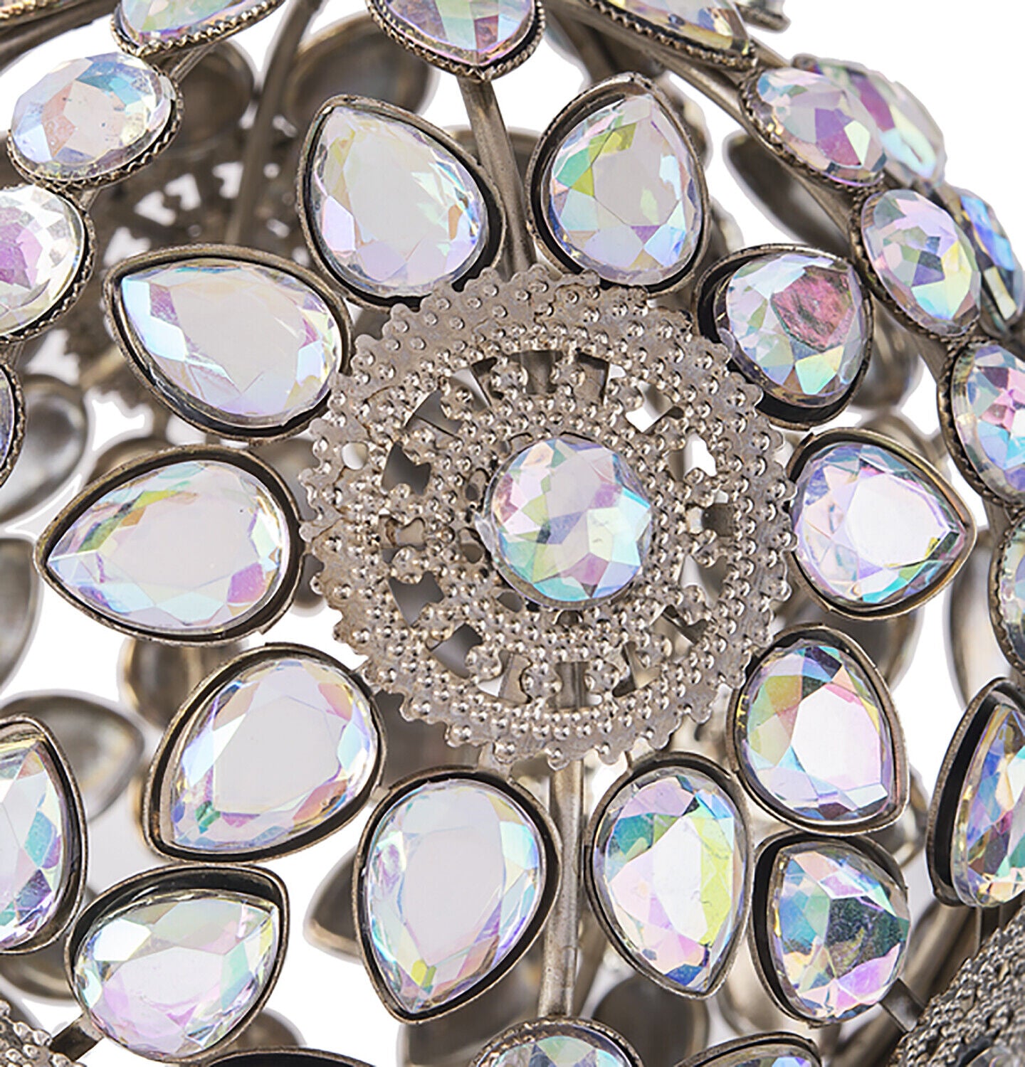 Ganz Acrylic Crystal Decorative Gem Ball Ornament/Suncatcher, 4" (Opal/Clear)