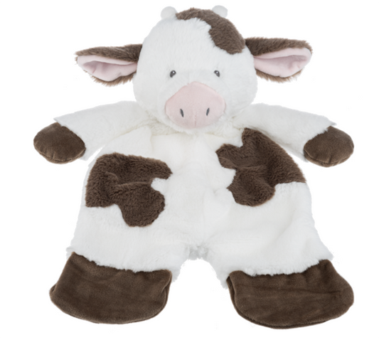 Ganz Baby Happy Hill Flat-A-Pat Brown and White Spotted Cow, 18"