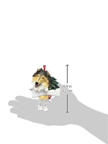 Collie Ornament with Unique "Dangling Legs" Hand Painted and Easily Personalized