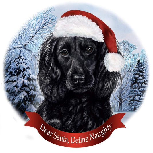 Holiday Pet Gifts Boykin Spaniel Black Dog Santa Hat Porcelain Ornament
