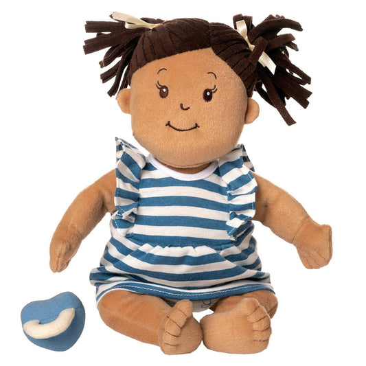 Manhattan Toy Baby Stella Ethnic Beige with Brown Hair 15" Soft First Baby Doll