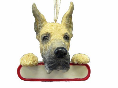 E&S Pets ORN218-66 Fawn Great Dane Cropped Santa's Pals Christmas Ornament