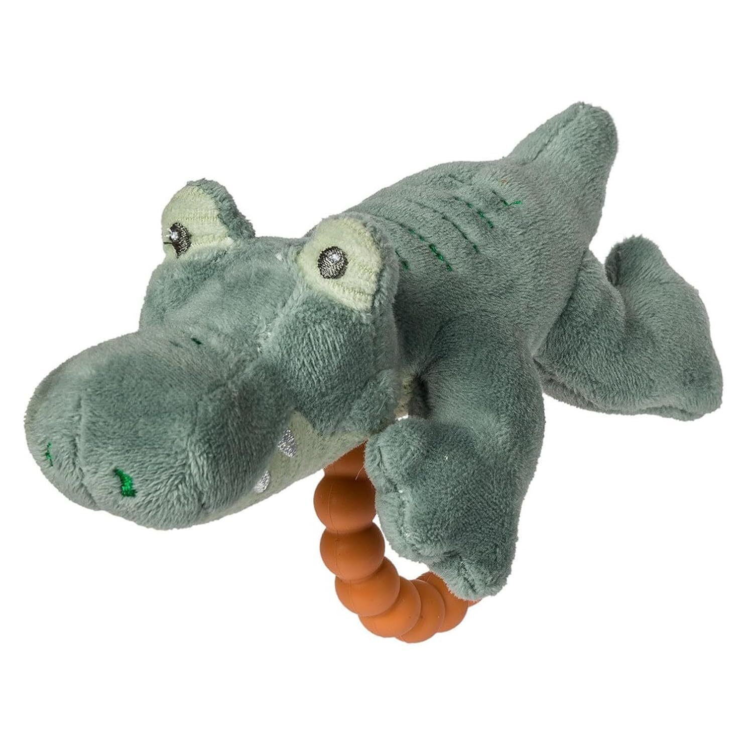 Mary Meyer Soft Baby Rattle with Soothing Teether Ring, 6", Afrique Alligator