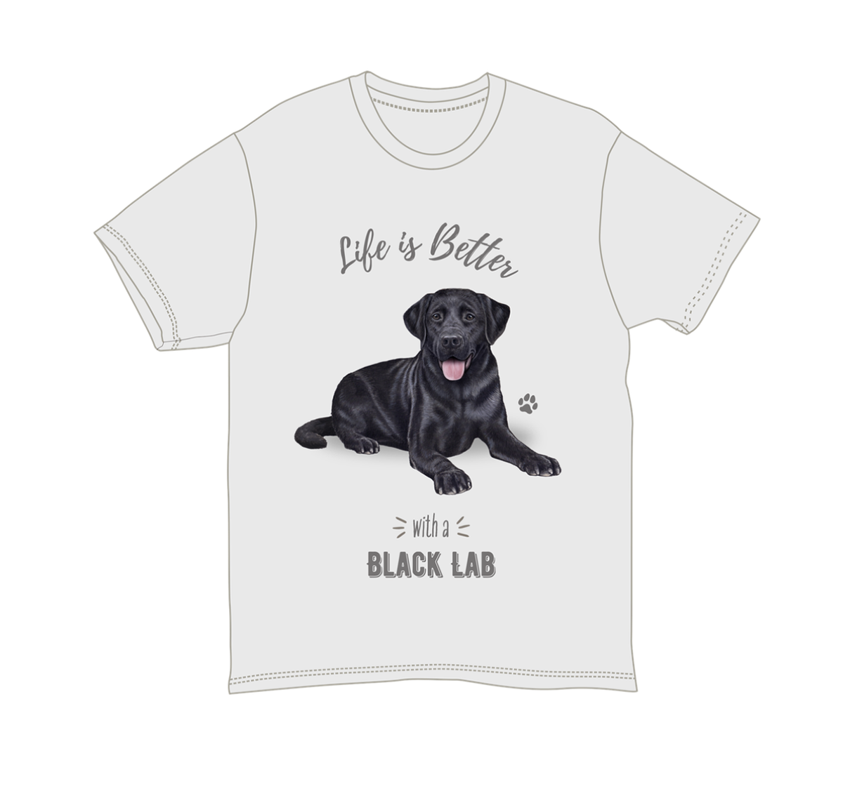 Black Labrador Unisex 100% Cotton T-Shirt - Super Soft & Comfortable, Small