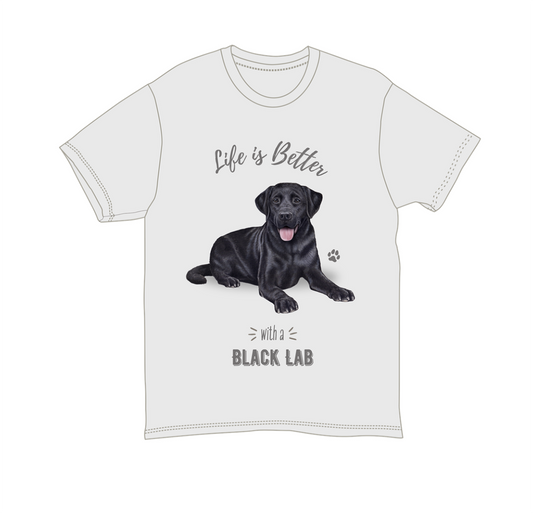 Black Labrador Unisex 100% Cotton T-Shirt - Super Soft & Comfortable, Small