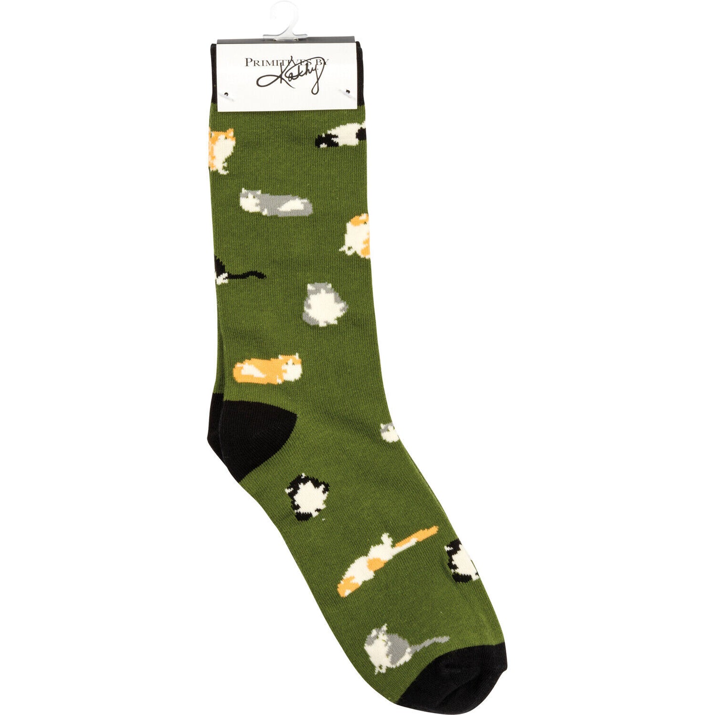 Primitives by Kathy Box Sign/Sock Set - One Cat Away from Crazy Cat Lady