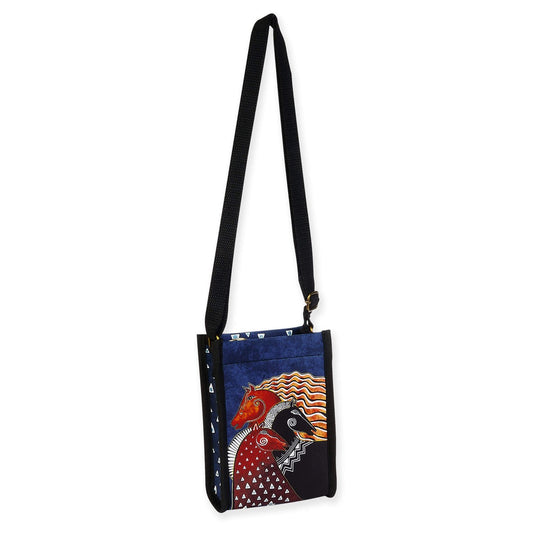 Sun'N'Sand Laurel Burch Midnight Mares Neoprene Crossbody, 4.75 x 2 x 6.5"