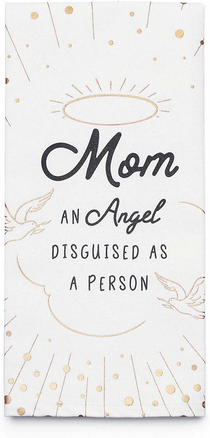 Enesco by Izzy and Oliver Mom Angel in Disguise Tea Towel, 27 x 19 inches