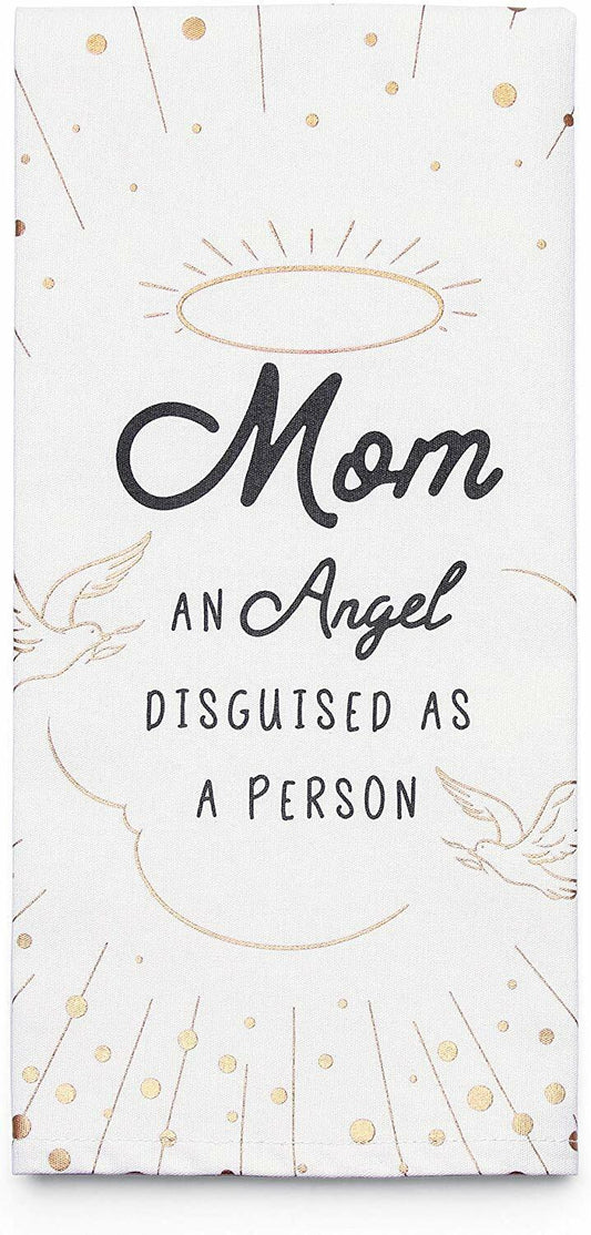 Enesco by Izzy and Oliver Mom Angel in Disguise Tea Towel, 27 x 19 inches